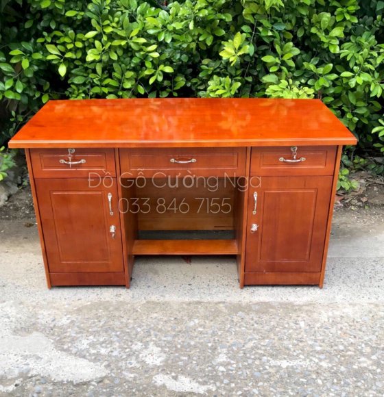 Bàn Làm Việc Gỗ Thông Ghép 1m4