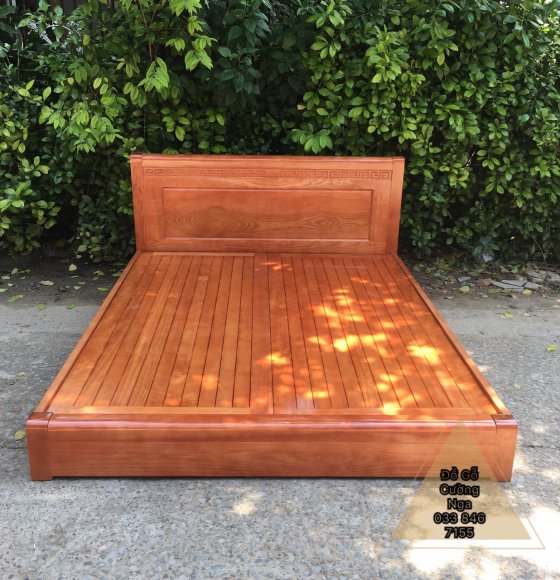 Giường gỗ Sồi Nga chân thấp ( giường nhật )