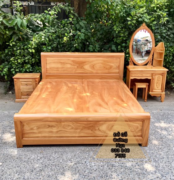 Giường Ngủ Gỗ Gõ Đỏ Mẫu Bắt Chỉ - Phản Liền 