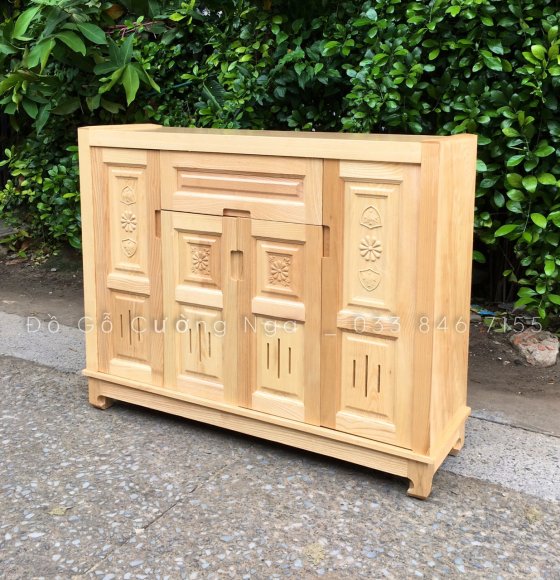 Tủ Giày Dép Gỗ Sồi Nga 1m2 Đơn Giản