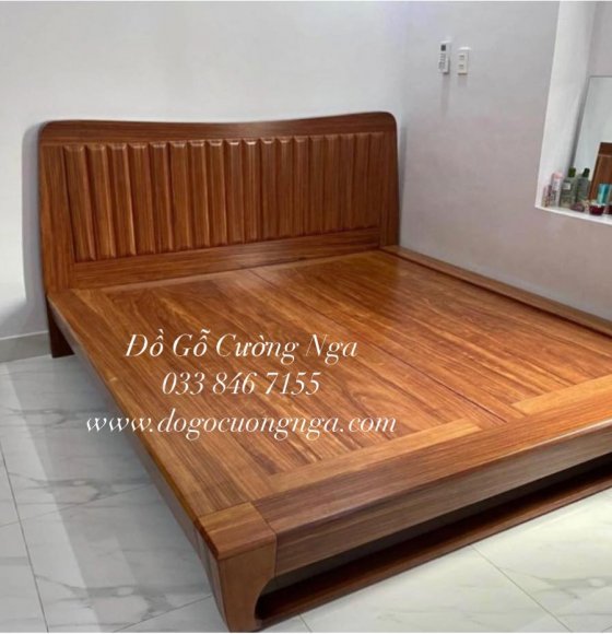 Giường Ngủ Kiểu Nhật Chân Quỳ Gỗ Cẩm Vân Cao Cấp