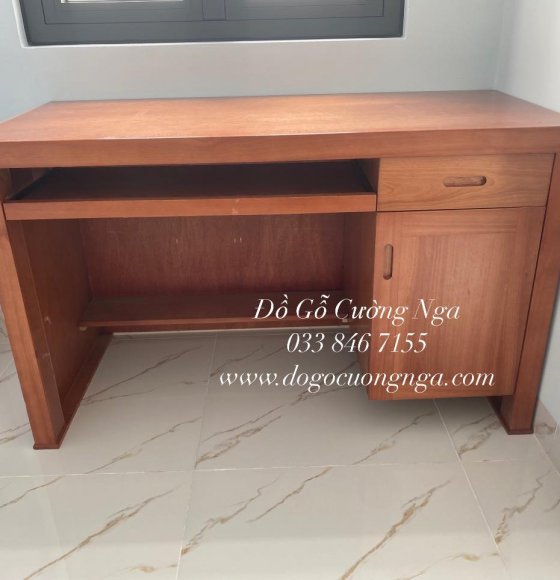 Bàn làm việc vi tính gỗ xoan đào giá rẻ 