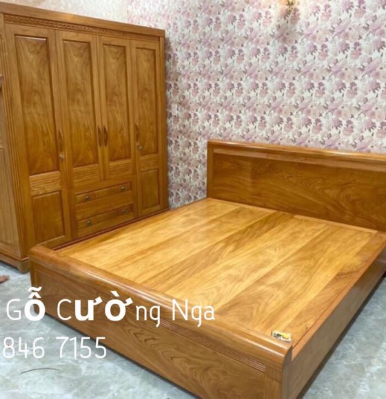 Combo phòng ngủ gỗ gõ đỏ GĐ 0.27