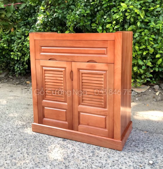 Tủ Giày Dép Gỗ Xoan Đào 2 Cánh Cao Cấp