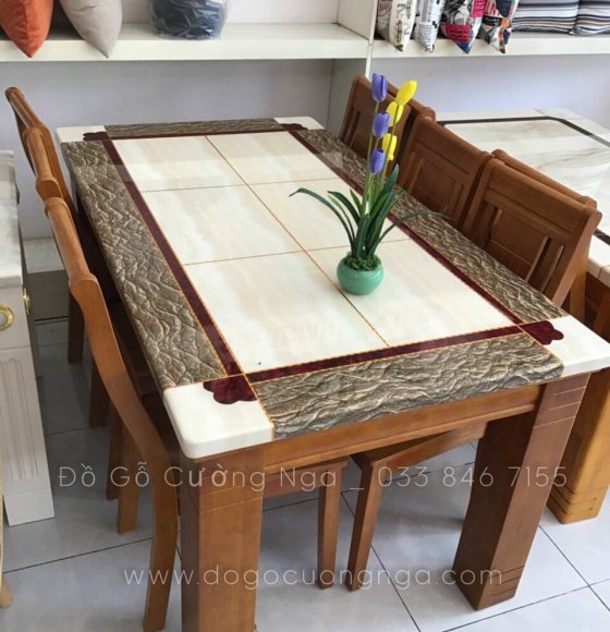 Bộ Bàn Ăn 6 Ghế  Mặt Đá Sang Trọng - Cao Cấp 