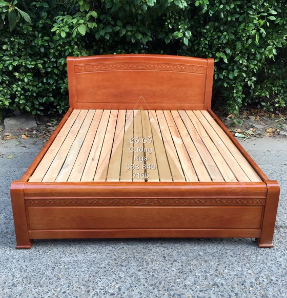 Giường Gỗ Sồi Nga 1m8 Mẫu Vòm - Vạt CD