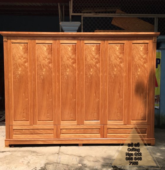 Tủ Aó Gỗ Đinh Hương 6 Cánh - Hàng Đặt
