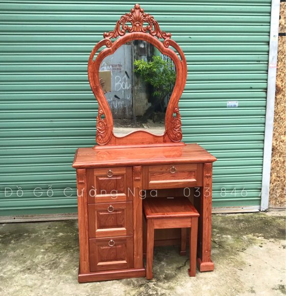 Bàn Trang Điểm Gỗ Hương Đá 80cm - Mẫu Nữ Hoàng 