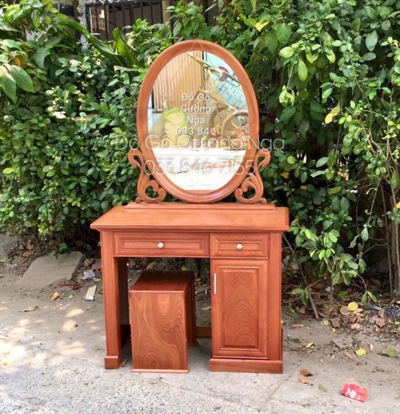 Bàn Trang Điểm Gỗ Xoan Đào 90 cm - Mẫu Thiên Nga