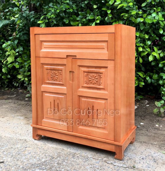 Tủ Giày Dép Gỗ Sồi Nga 2 Cánh 80cm 
