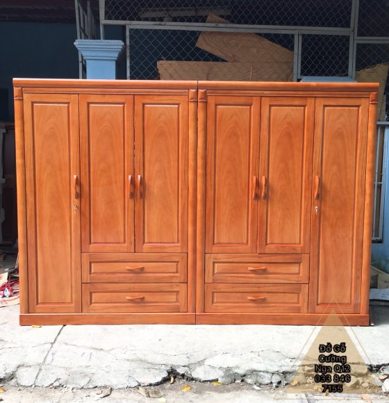 Tủ Aó Gỗ Gỗ Đỏ - Hàng Đặt 