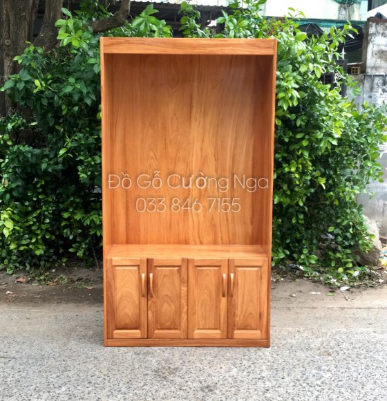 Tủ Kệ Trang Trí Phòng Khách Gỗ Gõ Đỏ - Đặt Hàng 