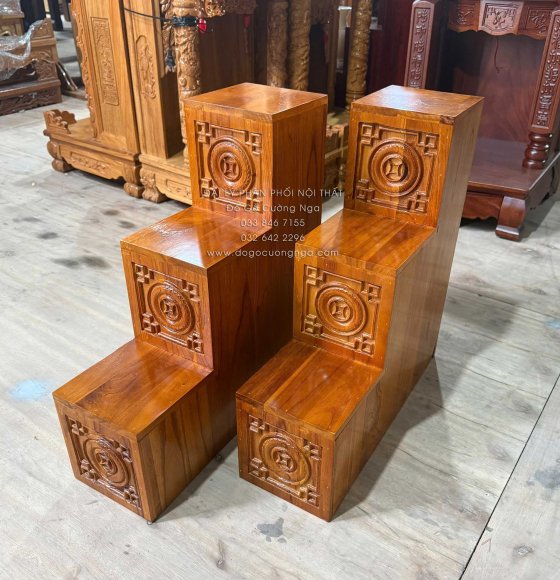 Bậc Tam Cấp Gỗ Xoan 16cm (5 màu)