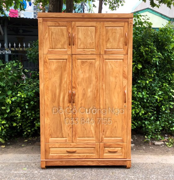 Tủ Áo Gỗ Gõ Đỏ 1m6x2m6 ( Đặt Hàng )