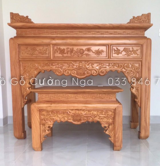 Bàn Thờ Án Gian Gỗ Gõ Đỏ 1m27 