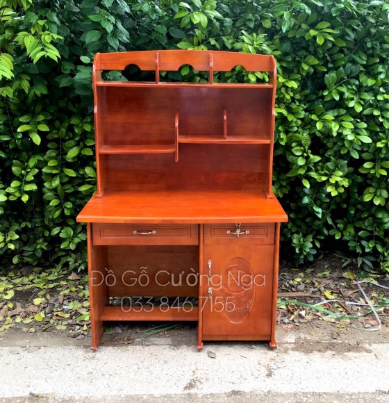 Bàn Học Sinh Gỗ Thông Ghép Có Kệ Sách 256