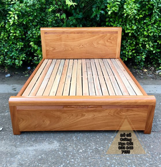 Giường Ngủ Gỗ Gõ Đỏ Mẫu Chỉ Hoa - Vạt 