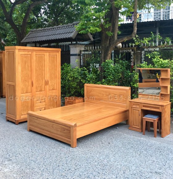 Combo phòng ngủ gỗ gõ đỏ GĐ 0.15