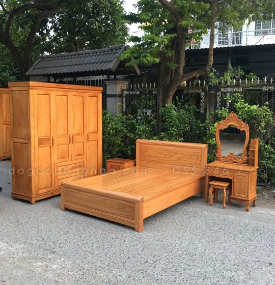 Combo phòng ngủ gỗ gõ đỏ kđ 0.19