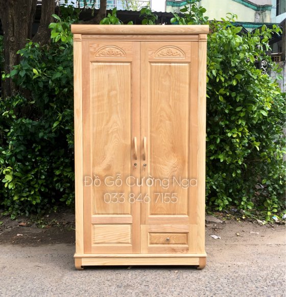 Tủ Áo Gỗ Sồi Nga 2 Cánh Đẹp Hiện Đại 