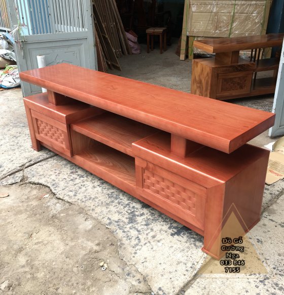 Kệ Tivi Gỗ Xoan Đào Mẫu Nhật 1m8 Trạm Lan Cót 