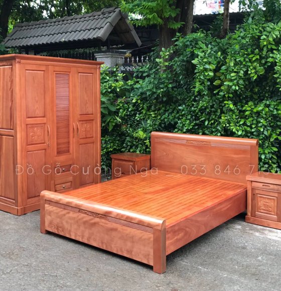 Combo phòng ngủ gỗ xoan đào XĐ 0.17