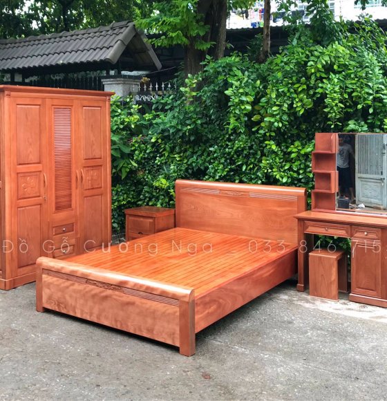 Combo phòng ngủ gỗ xoan đào XĐ 0.12