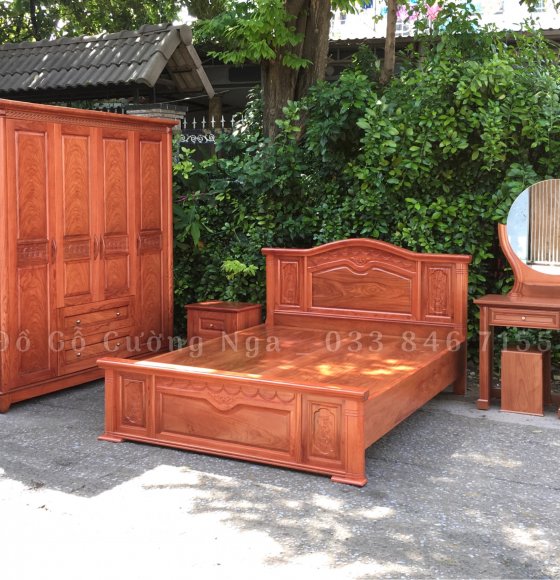 Bộ Combo Phòng Ngủ Gỗ Hương Đá Mẫu Nữ Hoàng 20.1