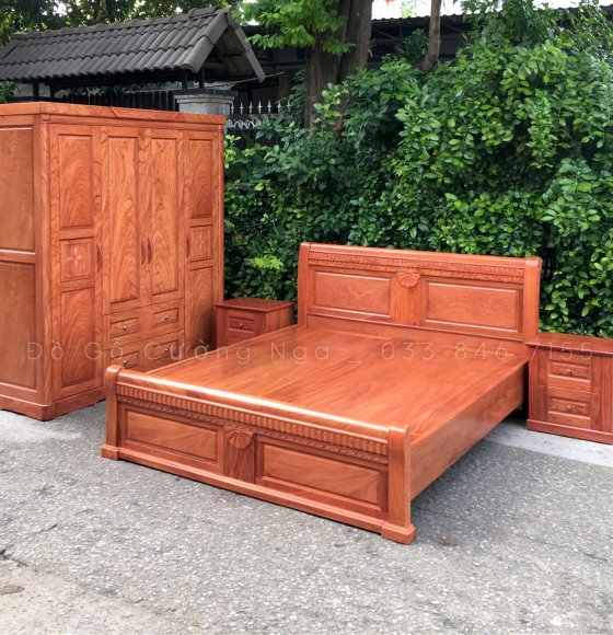 Combo phòng ngủ gỗ hương Đá HĐ 05