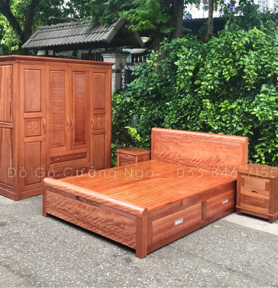 Combo phòng ngủ gỗ xoan đào XĐ 0.30