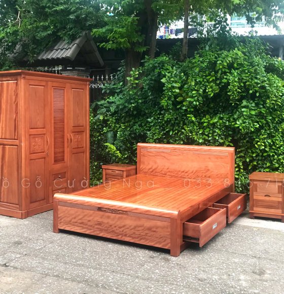 Combo phòng ngủ gỗ xoan đào  XĐ 0.21