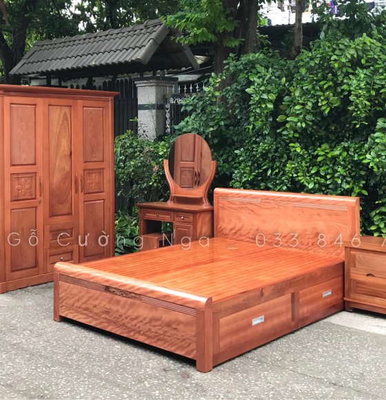 Combo phòng ngủ gỗ xoan đào XĐ 0.14