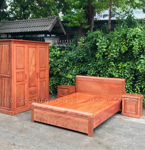 Combo phòng ngủ gỗ xoan đào XĐ 0.33