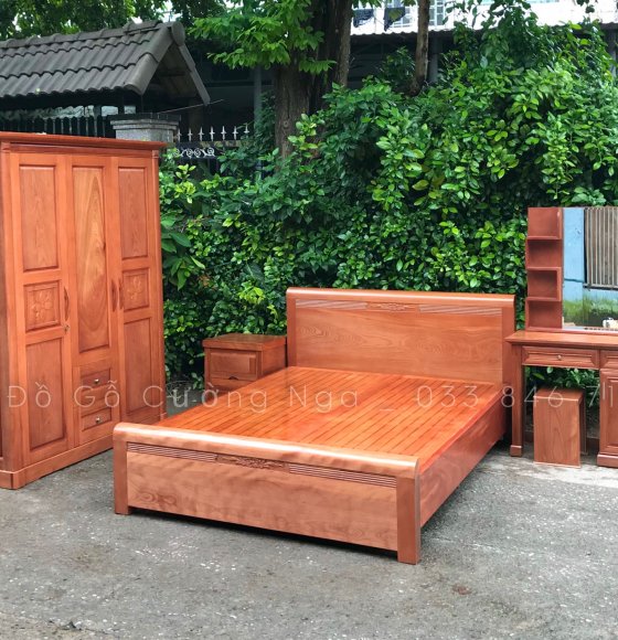 Combo phòng ngủ gỗ xoan đào XĐ 0.19