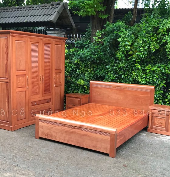 Combo phòng ngủ gỗ xoan đào XĐ 0.35