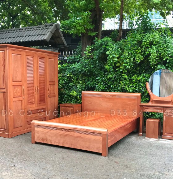 Combo phòng ngủ gỗ xoan đào XĐ 0.16