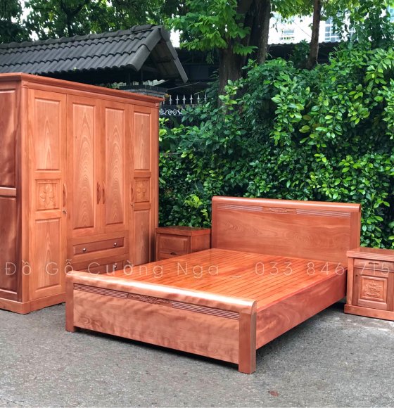Combo phòng ngủ gỗ xoan đào XĐ 0.38