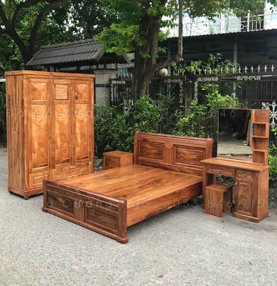 Combo phòng ngủ gỗ hương xám HX 0.4