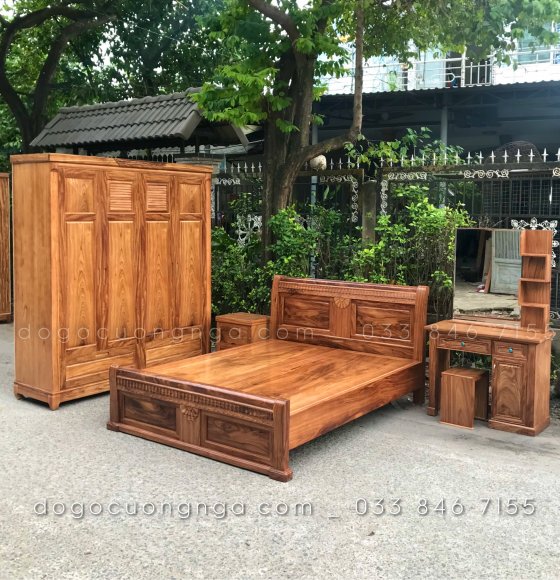 Combo phòng ngủ gỗ hương xám HX 0.2