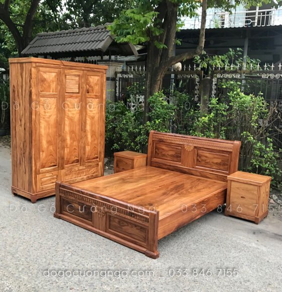 Combo phòng ngủ gỗ hương xám HX 0.6