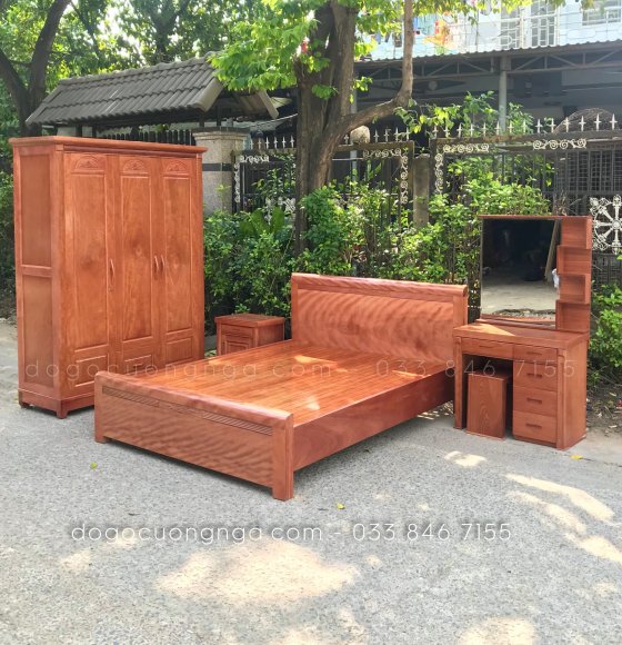 Combo phòng ngủ gỗ xoan đào 0.24