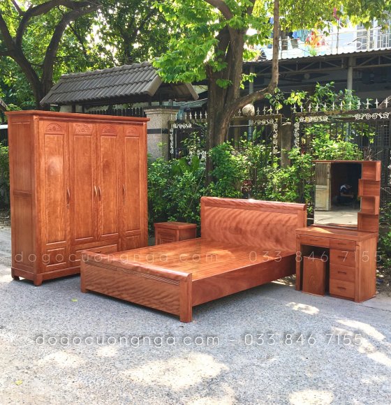 Combo phòng ngủ gỗ xoan đào XĐ 0.26