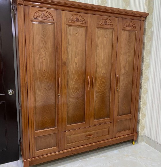 Tủ áo gỗ Xoan Đào 4 cánh giao khách 