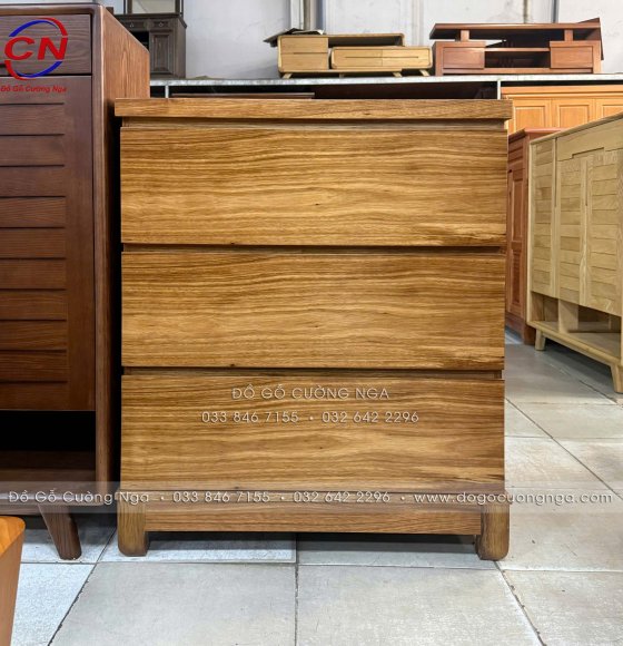 Tủ Combos Gỗ Hương Xám (Tủ Nhật) 3 Ngăn Kéo Đa Năng 80cm