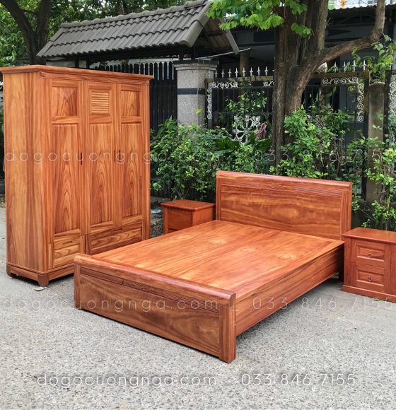 Bộ Combo Phòng Ngủ Gỗ Cẩm - Mẫu Chớp Nón 1-6