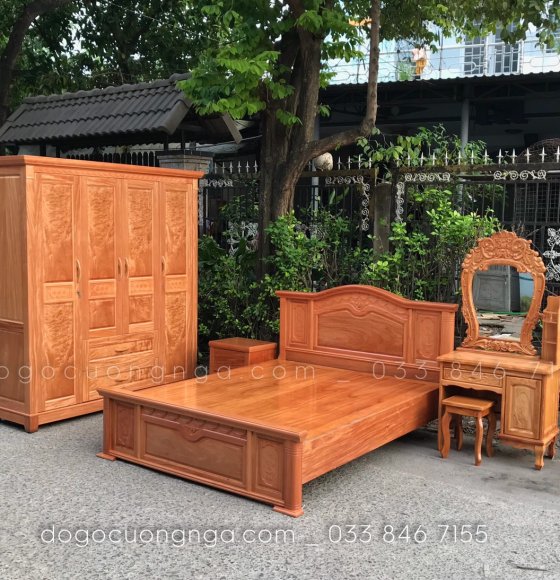 Combo Phòng Ngủ Gỗ Đinh Hương ( Mẫu Nữ Hoàng Liền )