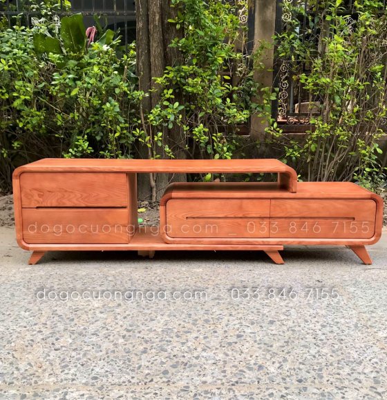 Kệ TiVi Gỗ Sồi Nga - Kệ Rút ( màu xoan ) 