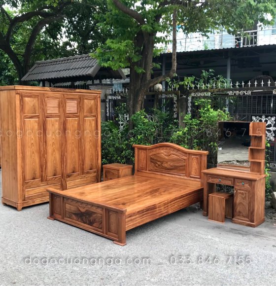 Bộ Phòng Ngủ Gỗ Hương Xám - CB 43