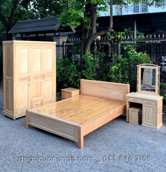 Combo phòng ngủ gỗ sồi nga  SN 04