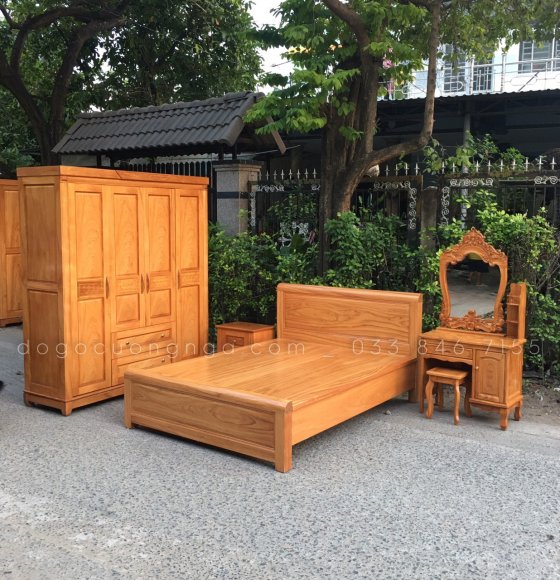 Bộ Combo Phòng Ngủ Gỗ Gõ Đỏ - Combo 1 